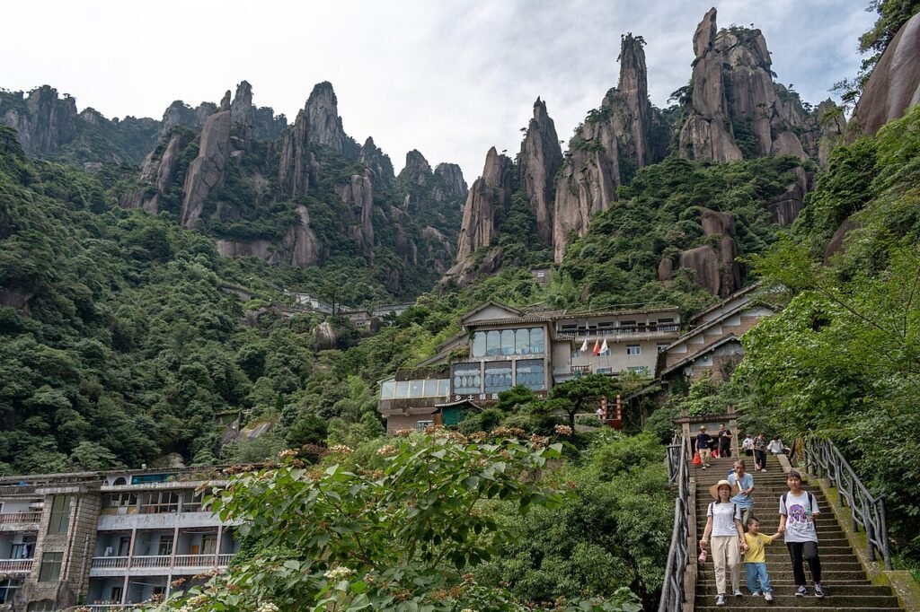 Sanqingshan granite peaks, Jiangxi — weathered monzonite formations